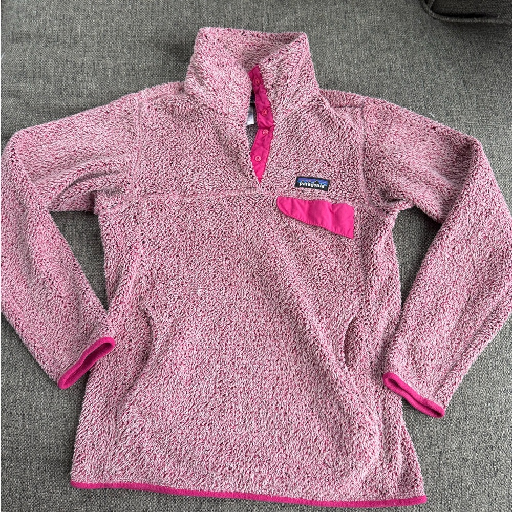 Patagonia Pink Sherpa Fleece Pullover